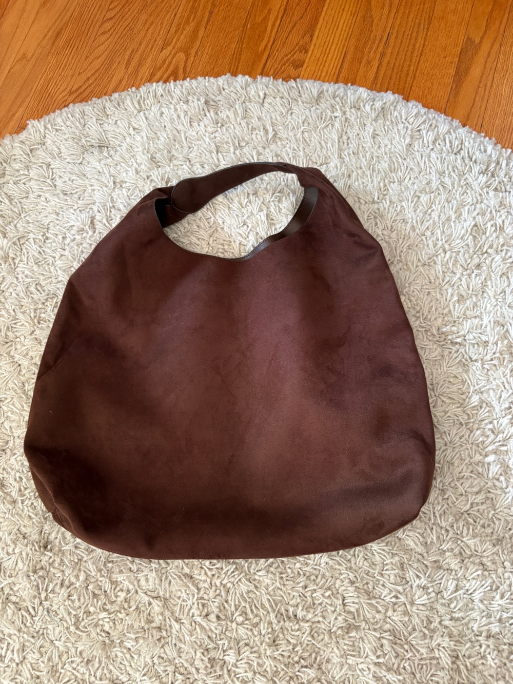 Gap Chocolate Faux Suede Large Purse with Soft Handle